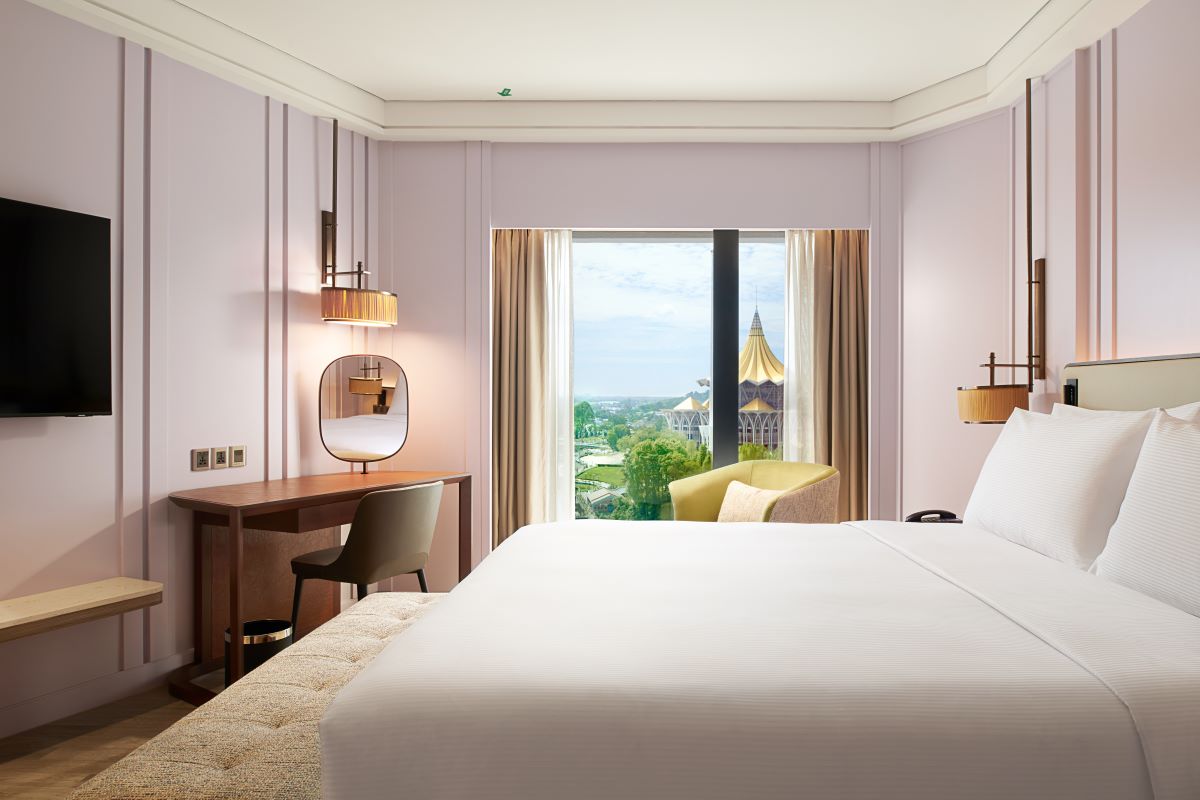 Hilton Kuching Crypton Fabric in Sarawak Suite Bedroom