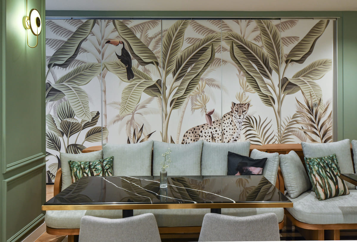 Jungle Feature Wallpaper at Little Precious Postnatal Care Design by Hoe and Yin