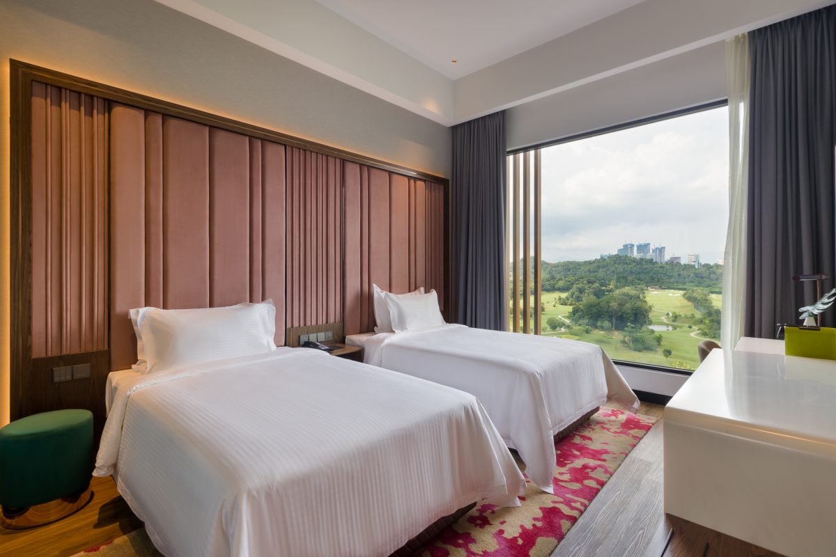 Waltex Versa Omni Linen Wallcovering in the Duplex Rooms at M Resort Hotel Malaysia